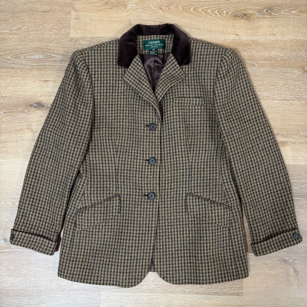 Vintage Lauren Ralph Lauren Brown Equestrian Coat Size 12p